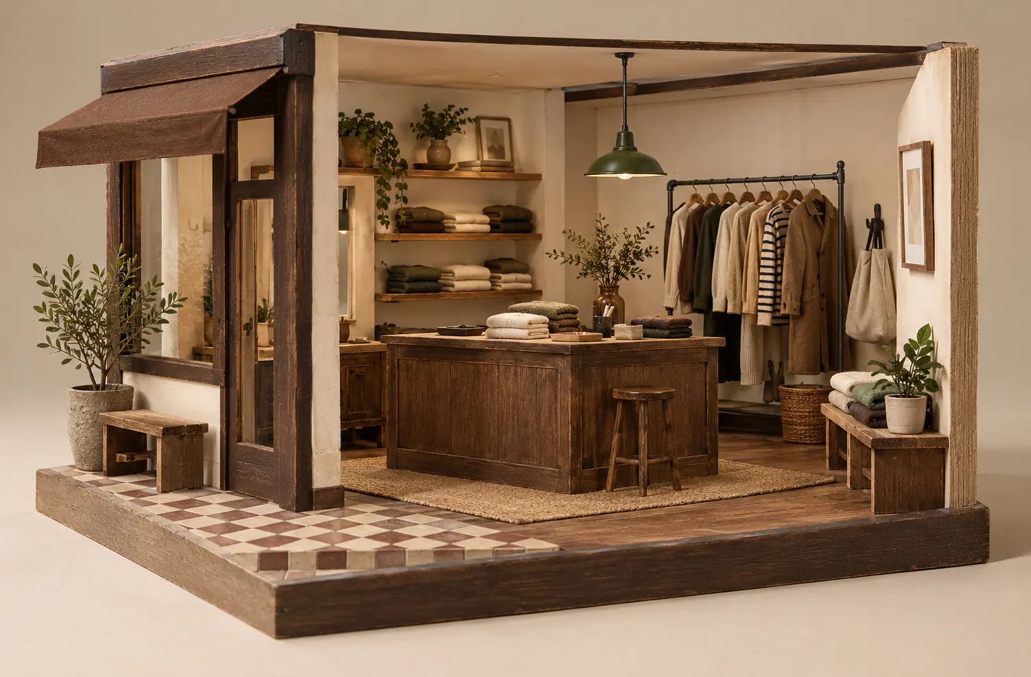 Illustration of apparel retailers and their working space
